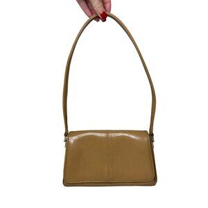 Y2K Liz Claiborne Tan Shoulder Bag Faux Leather Snap Closure